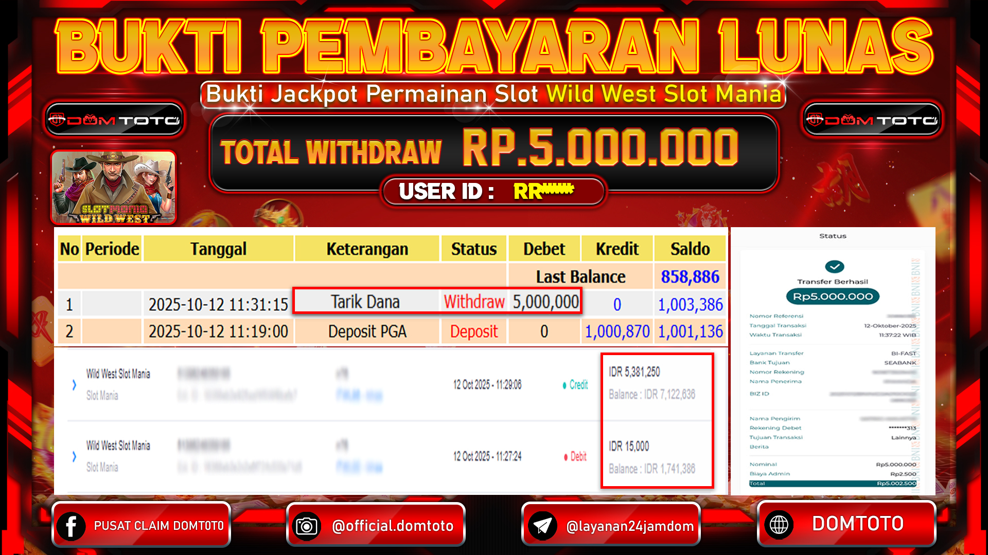 JACKPOT Slot Wild West Slot Mania 12 OKTOBER 2025